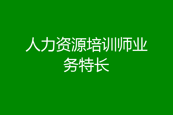 人力资源培训师业务特长