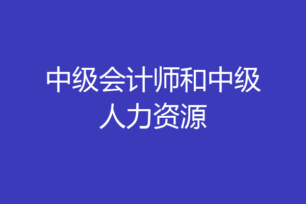中级会计师和中级人力资源