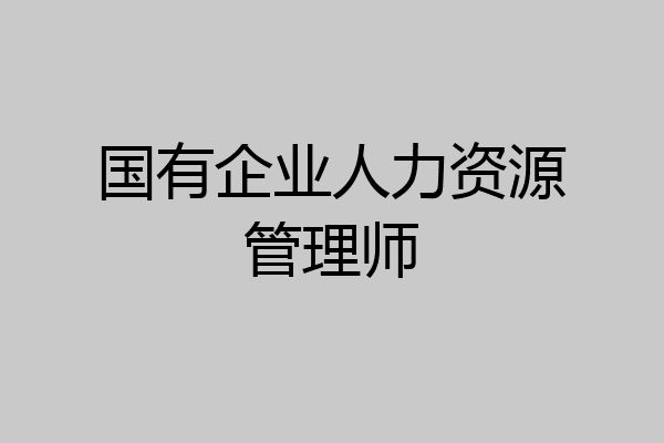 国有企业人力资源管理师