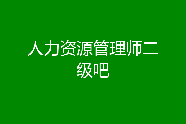 人力资源管理师二级吧