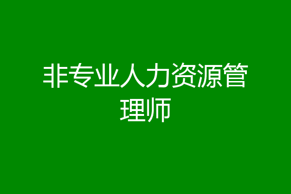 非专业人力资源管理师