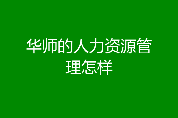 华师的人力资源管理怎样