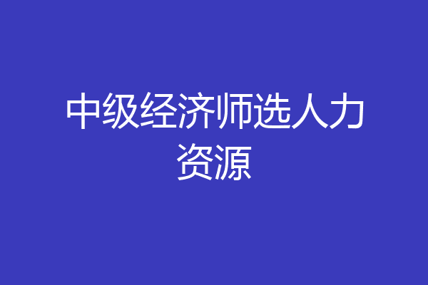 中级经济师选人力资源