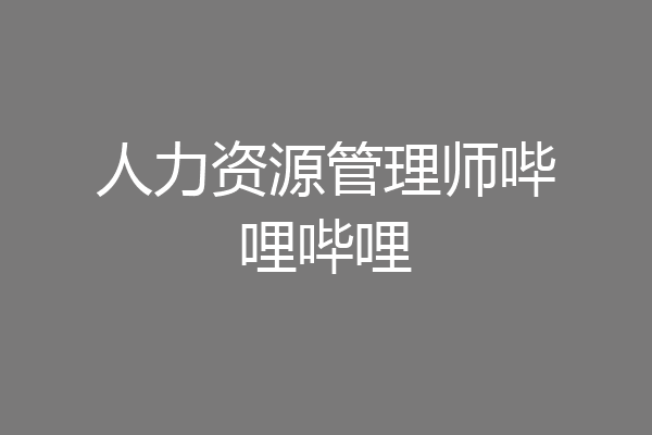 人力资源管理师哔哩哔哩