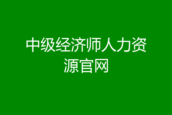 中级经济师人力资源官网