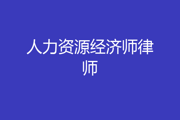 人力资源经济师律师