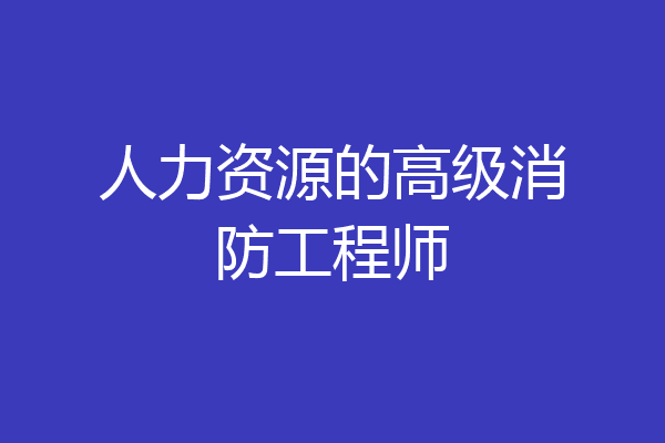 人力资源的高级消防工程师