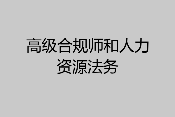 高级合规师和人力资源法务