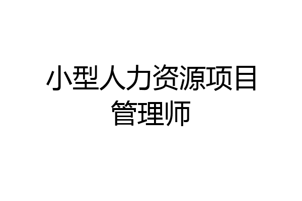 小型人力资源项目管理师