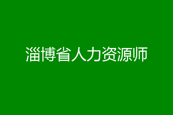 淄博省人力资源师