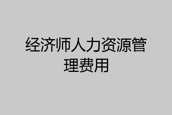 经济师人力资源管理费用