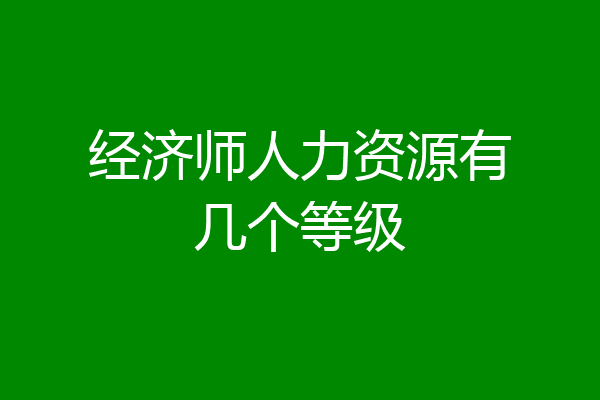 经济师人力资源有几个等级