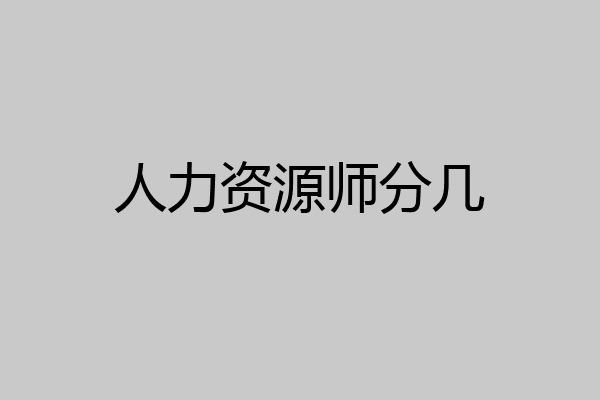 人力资源师分几