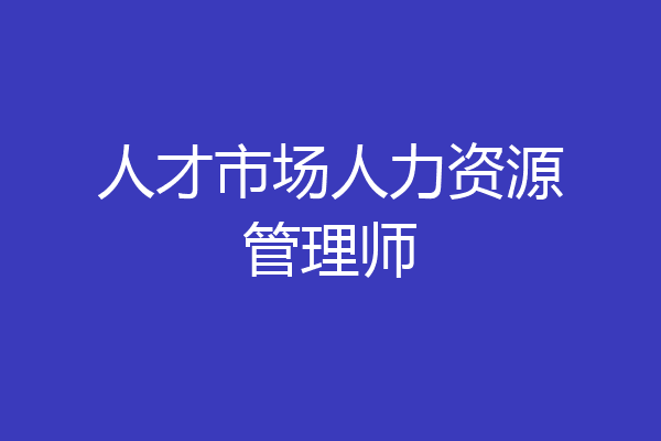 人才市场人力资源管理师