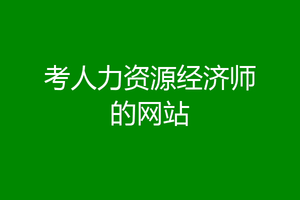 考人力资源经济师的网站
