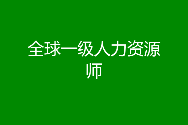 全球一级人力资源师