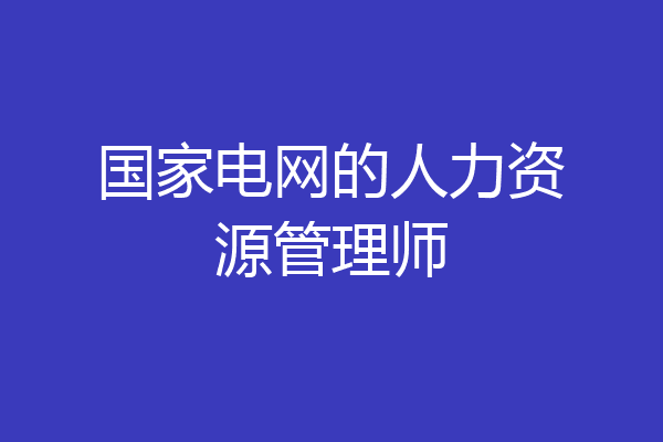 国家电网的人力资源管理师