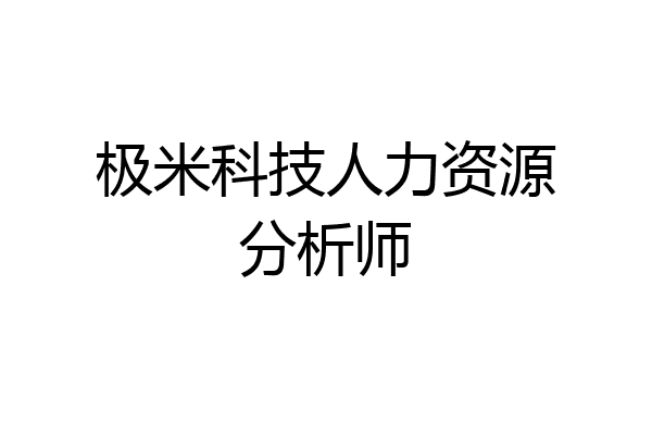 极米科技人力资源分析师