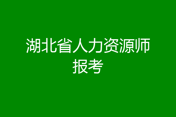 湖北省人力资源师报考