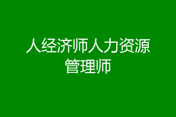 人经济师人力资源管理师