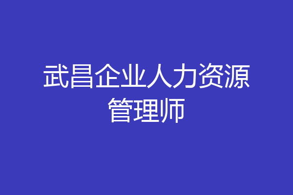 武昌企业人力资源管理师