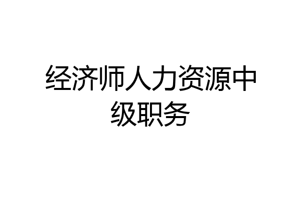 经济师人力资源中级职务