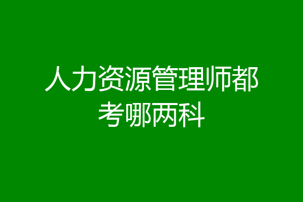 人力资源管理师都考哪两科