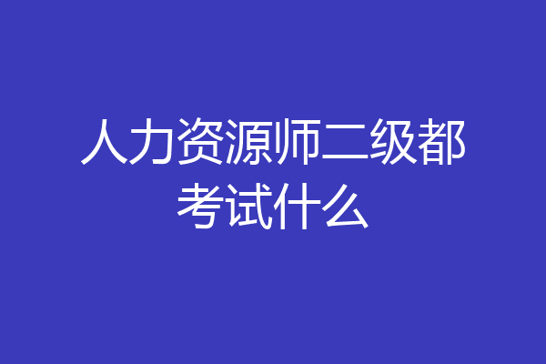 人力资源师二级都考试什么
