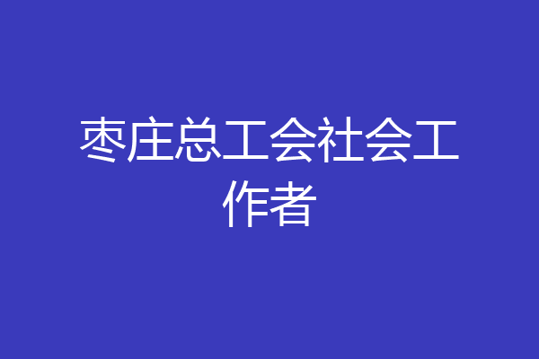 枣庄总工会社会工作者