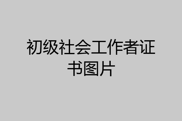 初级社会工作者证书图片