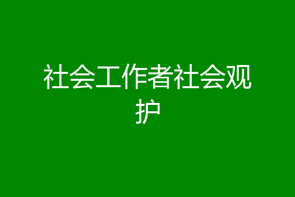 社会工作者社会观护
