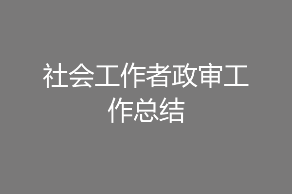 社会工作者政审工作总结
