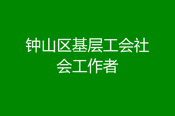 钟山区基层工会社会工作者