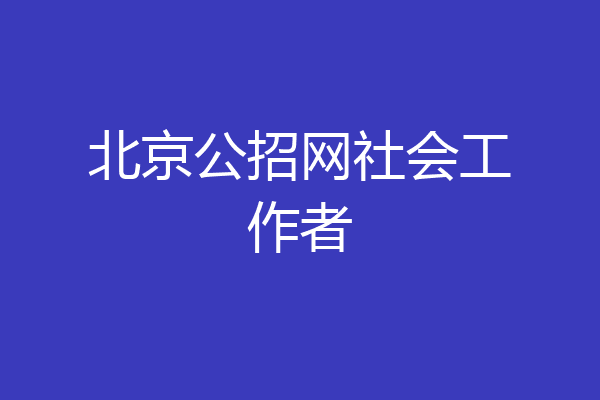 北京公招网社会工作者