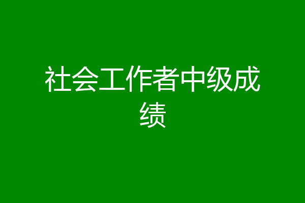社会工作者中级成绩