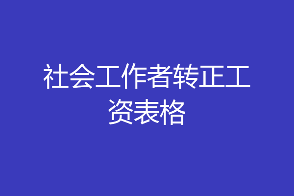 社会工作者转正工资表格