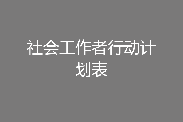 社会工作者行动计划表