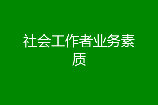 社会工作者业务素质