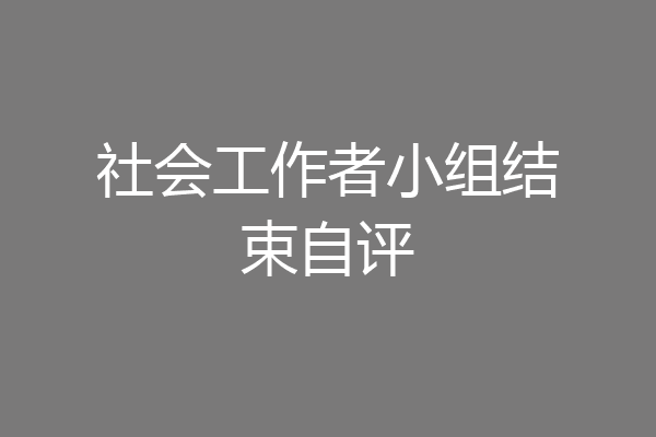 社会工作者小组结束自评