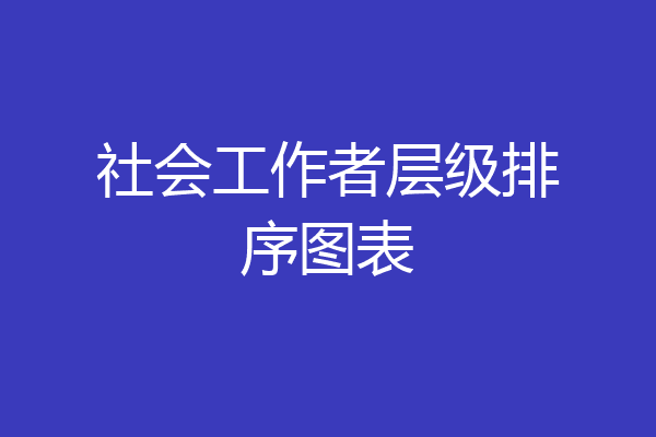 社会工作者层级排序图表