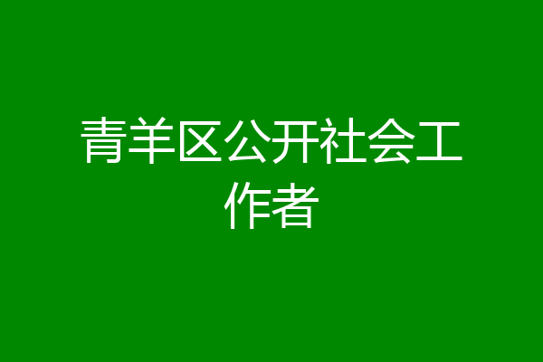 青羊区公开社会工作者