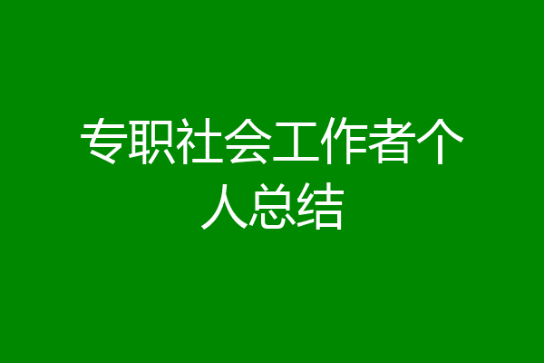 专职社会工作者个人总结