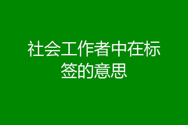 社会工作者中在标签的意思
