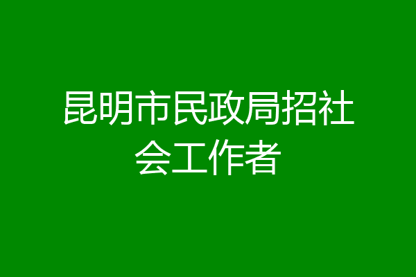 昆明市民政局招社会工作者