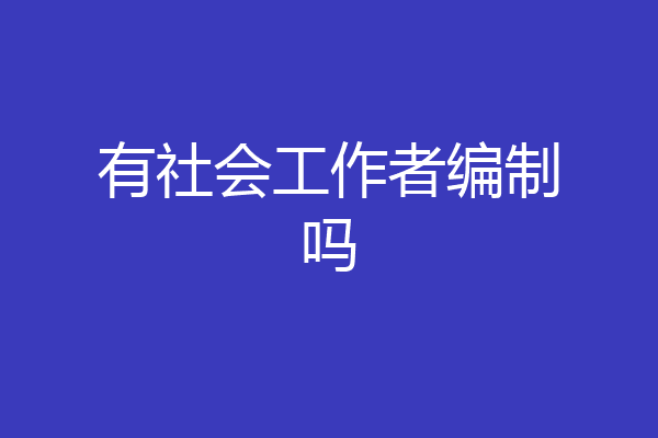 有社会工作者编制吗