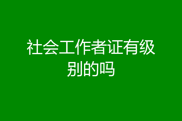 社会工作者证有级别的吗