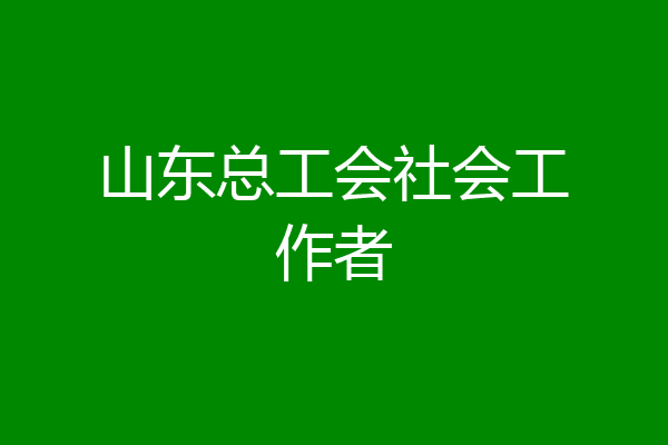 山东总工会社会工作者