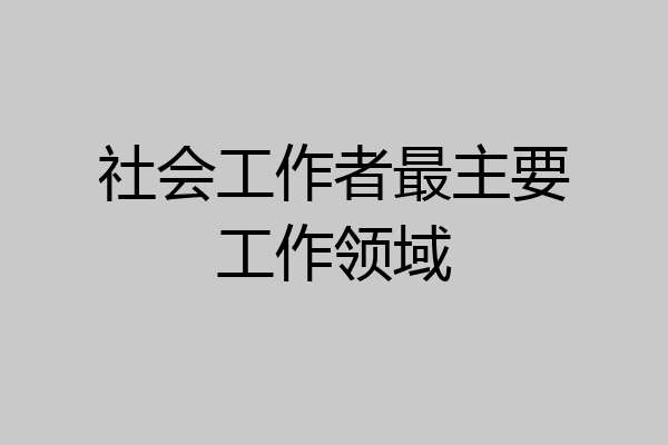 社会工作者最主要工作领域