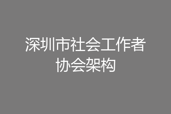 深圳市社会工作者协会架构