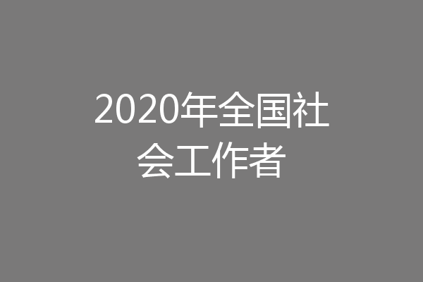 2020年全国社会工作者